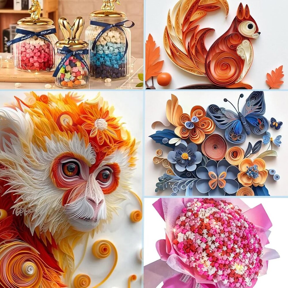 3024 Sheets Origami Paper Star Paper Strips 27 Assortment Color Star Papers Luck - Picture 7 of 7